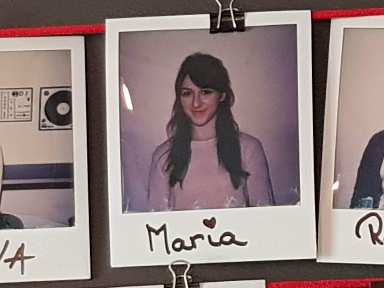 Polaroid picture of Maria at Founders House